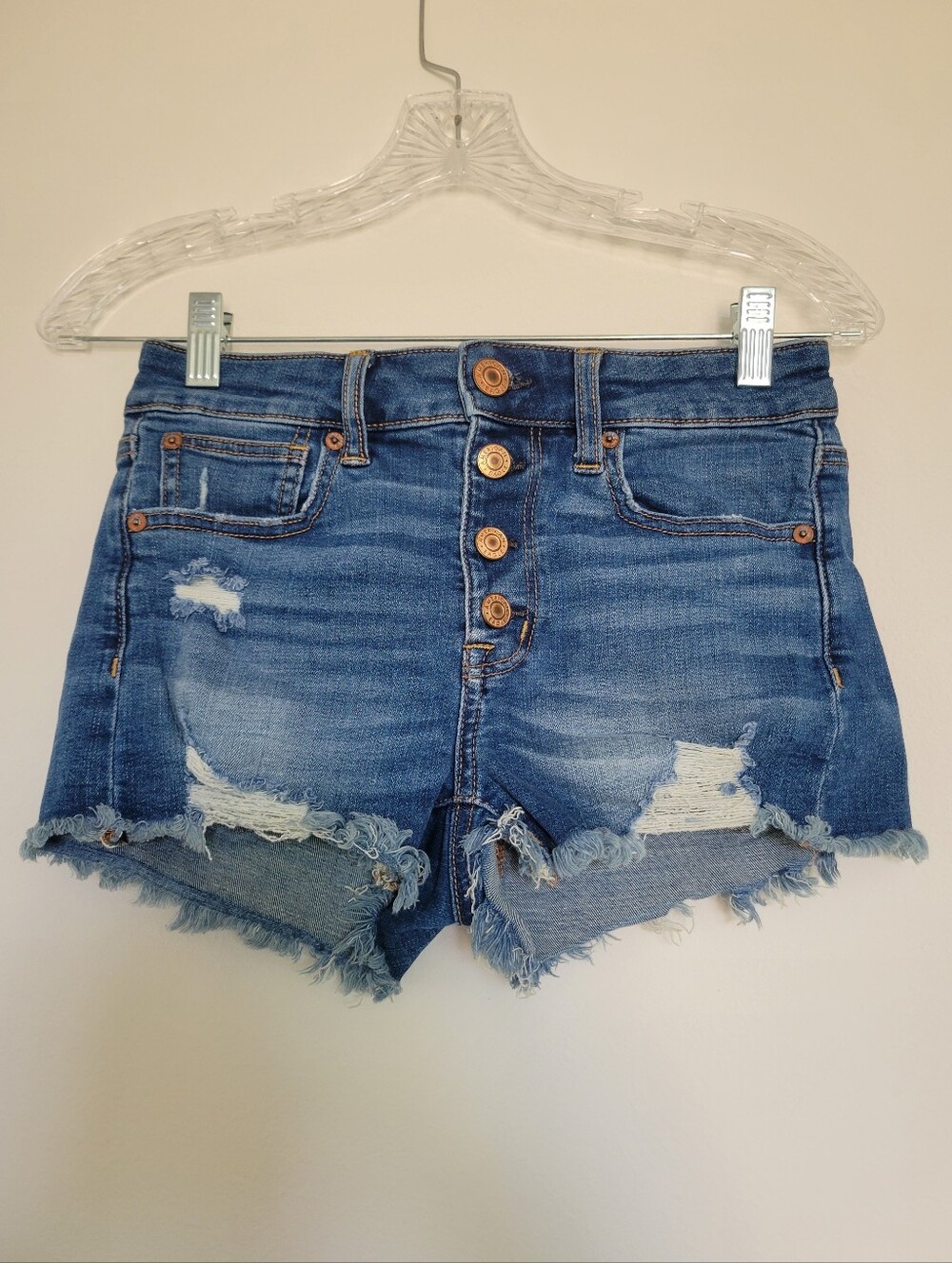 Medium Wash Denim High-Rise Shorts